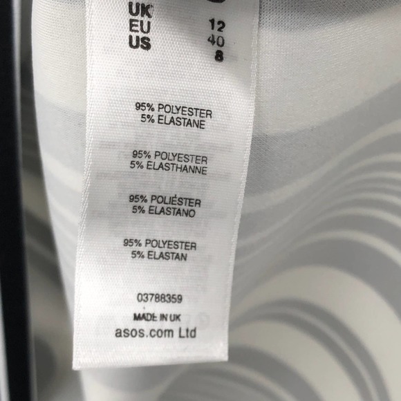 NWT Asos Dress Midi Stripe Tulip Hem Sleeveless Crewneck Black White Size 8 - Picture 11 of 12